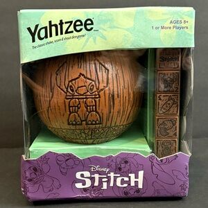Yahtzee Disney Stitch Dice Game Collectible Tiki Style Cup Family Game Night